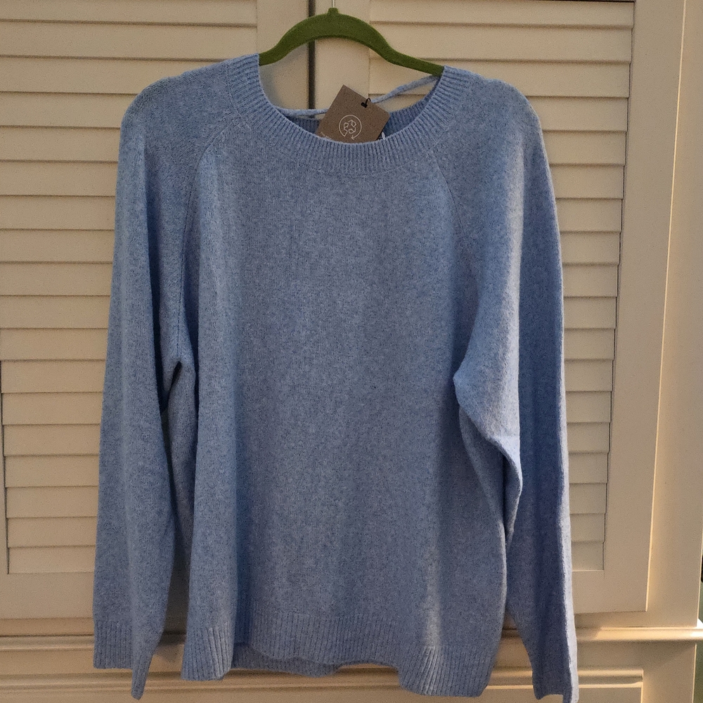 Vero Moda Blue Crewneck Sweater Soft Knit Casual